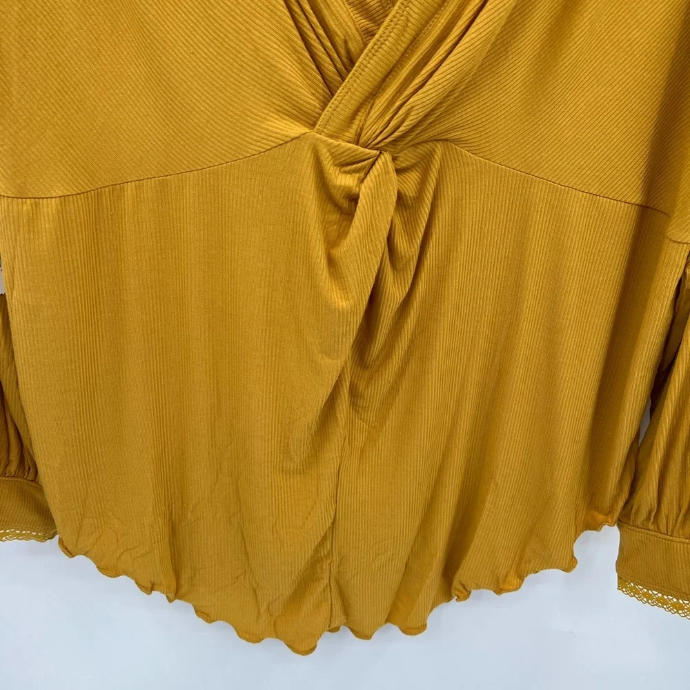 Free people Shimmy Shake yellow open twist back top